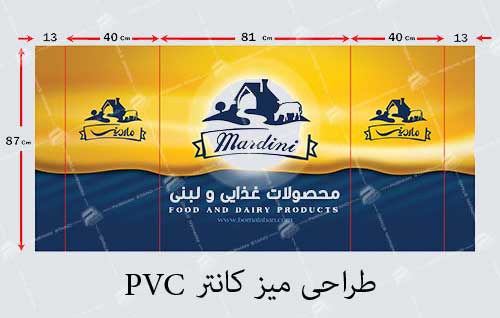  ابعاد و طراحی میز کانتر تاجدار پی وی سی PVC